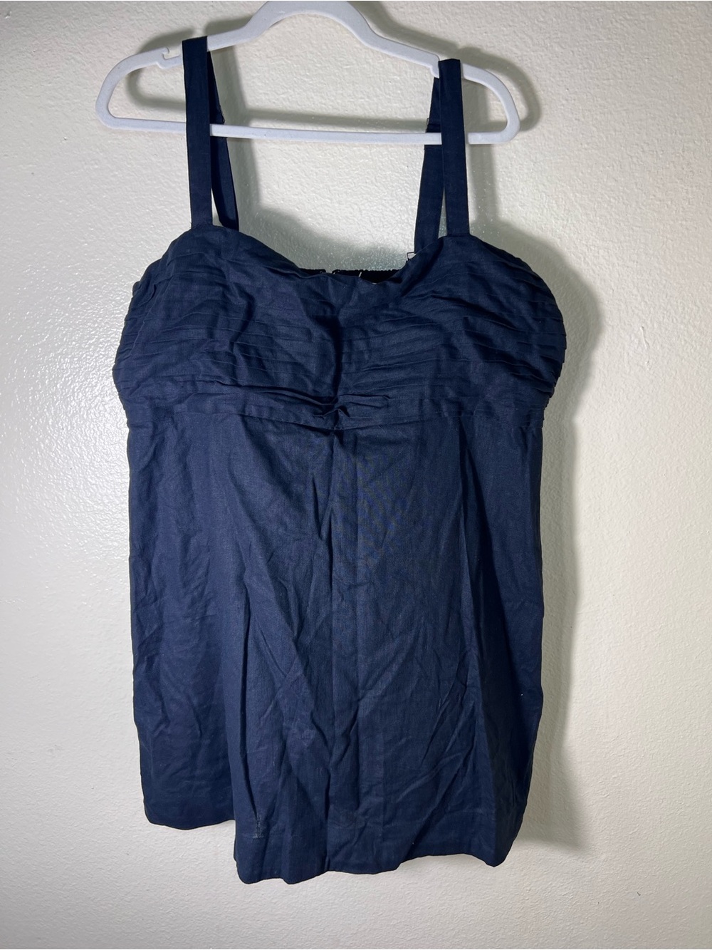 Abercrombie & Fitch black linen blend Ruched Bustier Mini skort Dress size XXLT